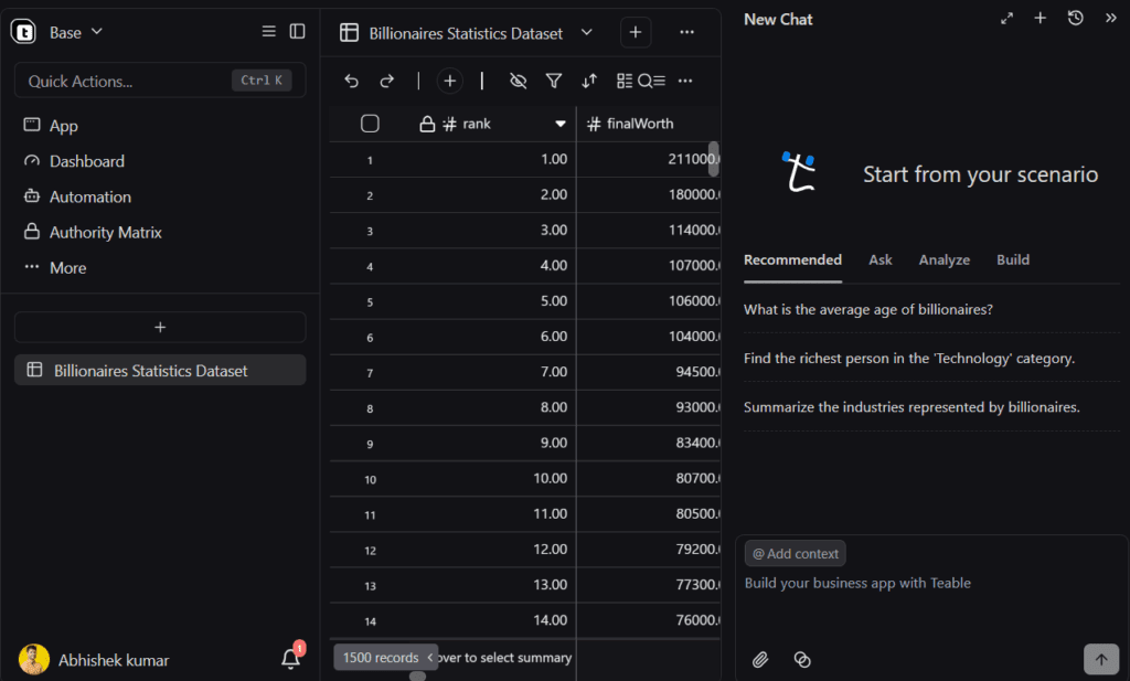 Loading a sample csv file