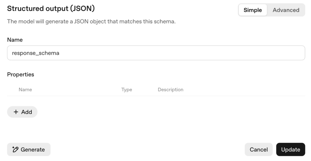 Setting up JSON schema