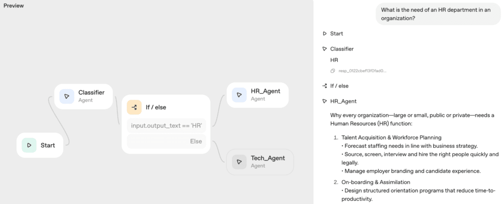 Testing the workflow with a query